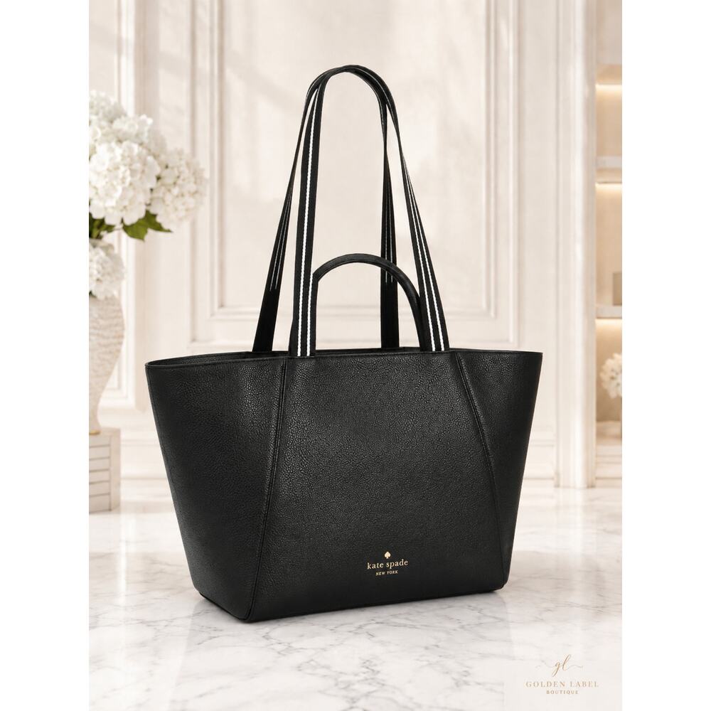 Kate Spade New York Rosie Leather Tote Bag Black Pebbled Leather KA802 - Picture 3 of 7